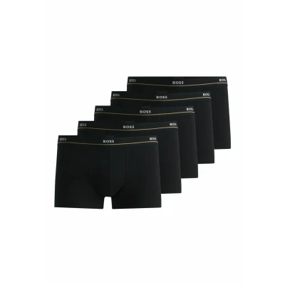 Abbildung von BOSS Trunk Essential 5 PACK Panties, Herren, Größe: Small, Black/dark blue/red