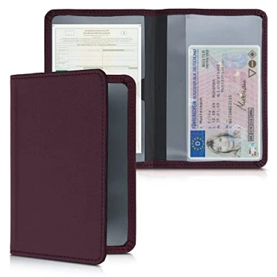 Abbildung von kwmobile Fahrzeugschein Hülle mit Kartenfächern Neopren Etui Tasche für Auto Zulassungsbescheinigung Führerschein Bordeaux Violett
