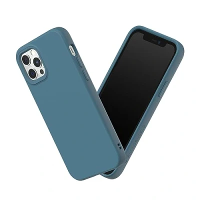 Abbildung von RhinoShield Case kompatibel mit [iPhone 12/12 Pro] SolidSuit Stoßdämpfende &amp; schlanke Schutzhülle Premium Finish 3.5 Meter Fallschutz Azurblau
