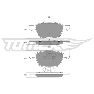 Abbildung von Bremsbelagsatz, Scheibenbremse TOMEX Brakes TX 13 05