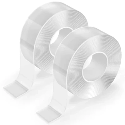 Abbildung von NEUTYPECHIC 2 Rollen Doppelseitiges Klebeband Extra Stark, 3 Meter Transparent Nano Tape, Abnehmbar Spurlos Double Sided Abwaschbar Superklebend Geeignet für Fotowände