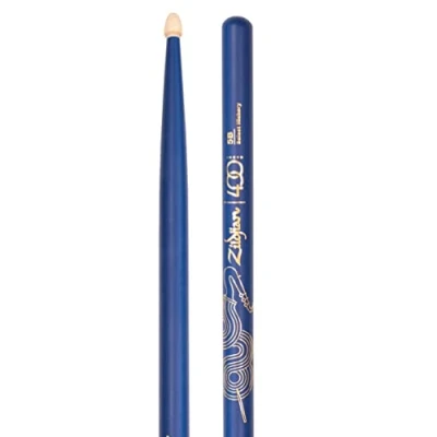 Abbildung von Zildjian Limited Edition 400th Anniversary 5BW Drumsticks mit Eichelspitze, Blau (Z5BACBU 400)