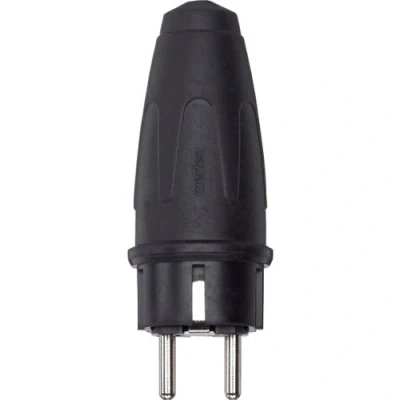 Abbildung von Merten 122151 Gummi SCHUKO Stecker, schwarz (3X Stecker)