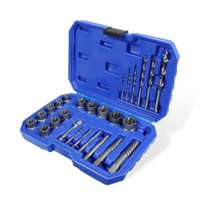 Abbildung von CCLIFE 26tlg 3/8&quot; Cr Mo Spezial Steckschlüssel Einsatz Linksausdreher Schraubenausdreher Nuss Stecknuss Muttern Entferner 8 19mm Turbonüsse