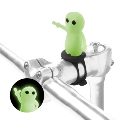 Abbildung von BONE Character Bike Domestique Aerodynamisches Fahrrad Silikonspielzeug für Armaturenbrett, Lenker oder Vorbau Fahrradaccessoires und Dekorationen (Alien)