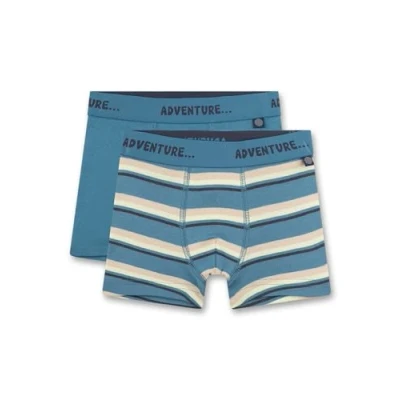 Abbildung von Sanetta Jungen Shorts (Doppelpack) Blau Hochwertige und nachhaltige Unterhose für aus Bio Baumwolle. Inhalt: 2er Set Unterwäsche 092