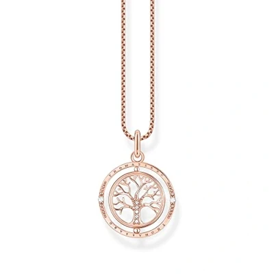 Abbildung von Thomas Sabo Damen Halskette mit Tree of Live Anhänger aus 925er Sterling Silber 750er Roségold Vergoldung Zirkonia, Länge: 40cm 45cm, KE2148 416 14 L45V
