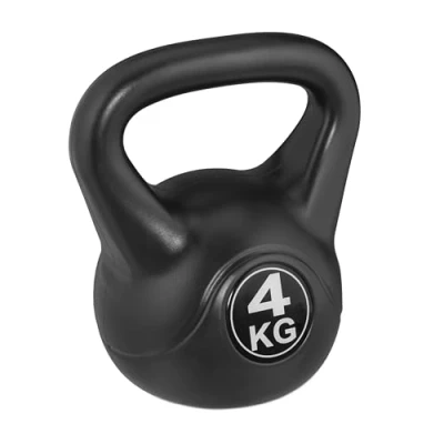 Abbildung von Relaxdays Kettlebell 4 kg, Kugelhantel Kunststoff, Fitness Workout, Schwunghantel, Damen &amp; Herren, Kugelgewicht, schwarz
