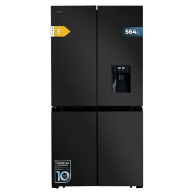 Abbildung von Cecotec Amerikanischer Kühlschrank, 4 Türen, 564 l, Bolero, CoolMarket, 4D Dark E. 183 cm hoch, 91 breit, Wasserspender, geringer Stromverbrauch, Invertermotor, Plus, Total NoFrost