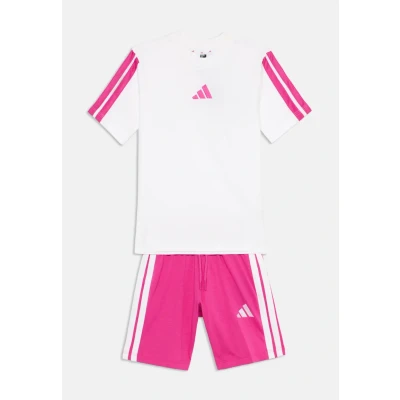 Abbildung von adidas Performance Essentials KIDS Unisex SET Shorts für Kinder, Größe: 122, White/semi lucid fuchsia