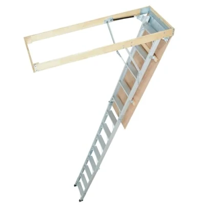 Abbildung von VEVOR Klappbare Dachbodenleiter aus Aluminium, verstellbar, tragbar, Dachbodentreppe, Decke