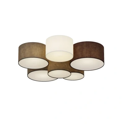 Abbildung von Lindby Deckenleuchte Laurenz, Ø 99 cm, 6 flg., grau/braun