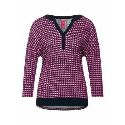 Abbildung von Street One Print IM Materialmix Bluse, Damen, Größe: 36, Pink