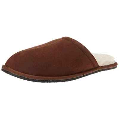 Abbildung von Amazon Essentials Herren Kuschelige Pantoffeln, Dunkles Toffee Braun Mikro Wildleder, 41 EU