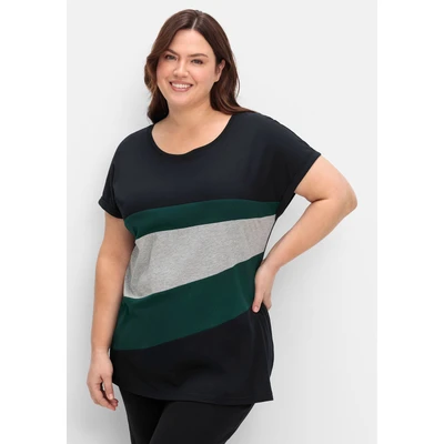 Abbildung von Sheego Tshirt print, Damen, Größe: 60/62, Tiefgrün