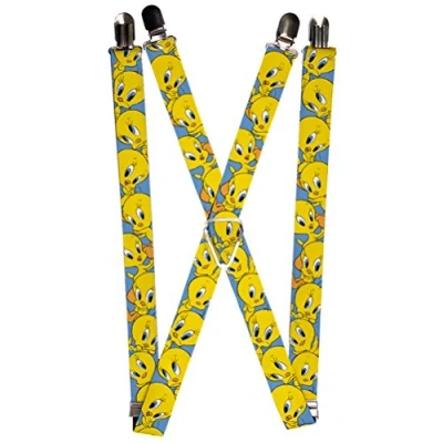 Abbildung von Buckle Down Herren Suspender Tweety Strumpfhalter, Mehrfarbig, 9 cm x 6