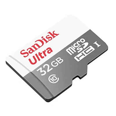 Abbildung von SanDisk Ultra 32GB Android microSDHC Speicherkarte bis zu 80 MB/Sek, Class 10, Grau, Weiß, 1 Pack, SDSQUNS 032G GN3MN
