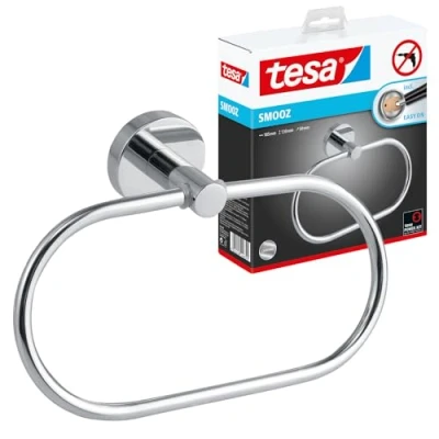 Abbildung von Tesa Handtuchhalter Ring Smooz verchromt inkl. Klebelösung
