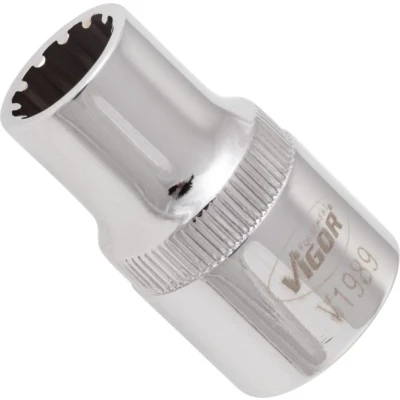 Abbildung von Vigor Multiprofil Steckschlüssel Einsatz V1989 ∙ vierkant Hohl 12,5 mm (1/2 Zoll) Schlüsselweite: 11 Gesamtlänge: 38.1 mm, 1 Stück