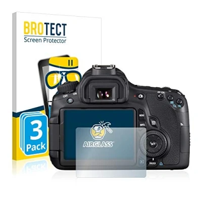 Abbildung von BROTECT Schutzglas für Canon EOS 60D (3 Stück) Schutzfolie Panzer Folie Glas [Extrem Kratzfest 9H, Anti Fingerprint, Ultra Transparent]
