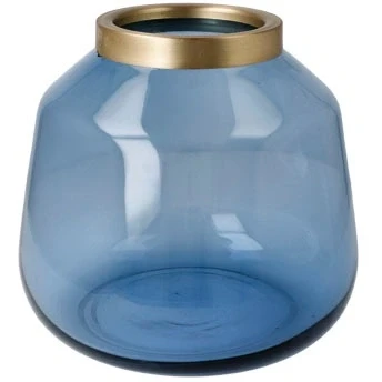 Abbildung von Goebel Vase, Glas, Blau, 17x17x16 cm