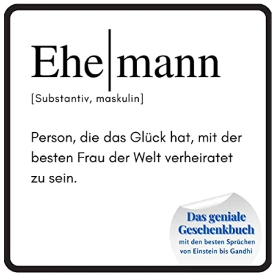 Abbildung von Ehemann: Das geniale Geschenkbuch mit den besten Sprüchen von Einstein bis Gandhi. perfekte Geschenk zum Geburtstag oder zu Weihnachten