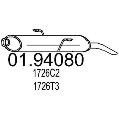 Abbildung von MTS 01.94080 Endschalldämpfer 760 PEUGEOT: 306 Limousine, Kombi