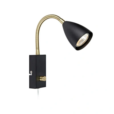 Abbildung von Ciro Nachttischlampe Schwarz/Messing Flex