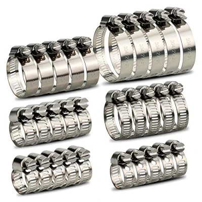 Abbildung von InduSKY 30 Stücke Schlauchschellen Set 6 51mm Einstellbare Edelstahl Schlauch Clips Rohrschellen Schlauchklemmen Sortiment Kit für Haus Gas Rohr, Wasser Tank, Automobil Tubing