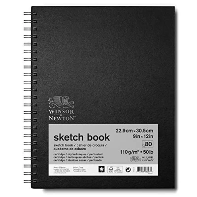 Abbildung von Winsor &amp; Newton 6672010 Skizzenbuch mit Spiralbindung 80 Blatt Skizzenpapier mikroperforieten Blättern in 22,9 x 30,5cm