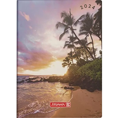 Abbildung von BRUNNEN Wochenkalender „Sunset“ Modell 731 2024 2 Seiten = 1 Woche Blattgröße 10 x 14 cm weiß
