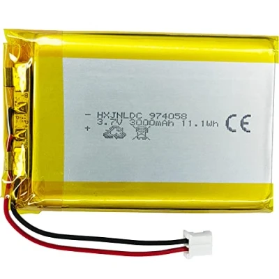 Abbildung von DC 3,7 V 3000 mAh 974058 wiederaufladbarer Lithium Polymer Akku, Batterieersatz für DIY Elektronikprodukte mit 3,75 V, Mobile Energiespeicherleistung, LED Leuchten
