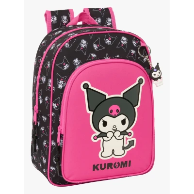 Abbildung von safta Kuromi Schulrucksack für Kinder, Kinderrucksack, anpassbar an Kinderwagen, ideal Kinder im Schulalter, bequem und vielseitig, Qualität Widerstandsfähigkeit, 26 x 11 34 cm, Schwarz