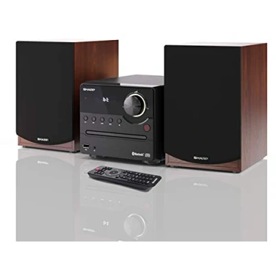 Abbildung von SHARP XLB512BR Mirco Soundsystem 45W (UKW/FM Radio, Bluetooth, USB, CD, MP3), braun