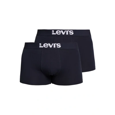Abbildung von Levi&#039;s Solid Basic Trunk 2 PACK Panties, Herren, Größe: Large, Navy