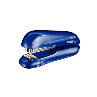 Abbildung von Rapid 5000271 Heftgerät (20 Blatt, Kunststoff/Metall, F6, Blisterverpackung) blau transparent