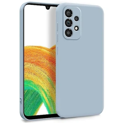 Abbildung von MyGadget Hülle für Samsung Galaxy A33 5G Zweilagige Handyhülle mit Kameraschutz Cover Innenfutter &amp; Silikon außen Hell Blau