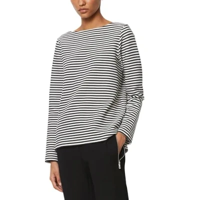 Abbildung von Marc O&#039;Polo Streifen Regular AUS Ottoman Langarmshirt Multi black, Damen, Größe: 34, black