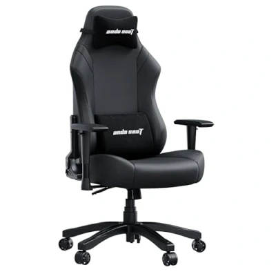 Abbildung von Anda Seat Luna Großer Gaming Stuhl für Erwachsene Ergonomische Liegestühle Videospiele, PVC Leder, Computer Heimbüro Stuhl, robuste Nacken und Rückenstütze, Lendenwirbelstütze, schwarzer