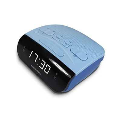 Abbildung von Metronic 477033 Uhrenradio Radiowecker FM Radio Duo Colors LED Anzeige Blau/Schwarz