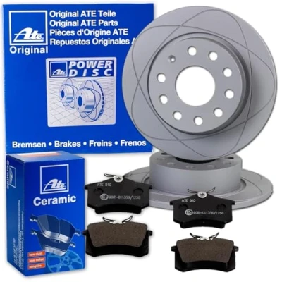 Abbildung von ATE PowerDisc Bremsscheiben + CERAMIC Beläge hinten für A4 8K B8 A5 8T 8F Q5