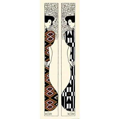Abbildung von 1art1 Gustav Klimt Poster Zwei Silhouetten, 1912 Kunstdruck Bild 158x53 cm