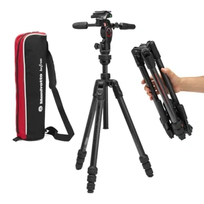 Abbildung von Manfrotto Befree GT PRO 3 Way, Professional Travel Tripod Kit, Way Fluid Head, Levelling Column, Photo/Camera and Video Carbon Fibre, Arca Type, Twist Lock, DSLR, Mirrorless,Camera Accessories