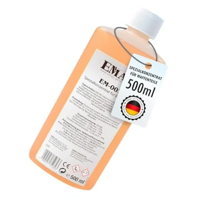 Abbildung von EMAG Universalreiniger EM 007 I Spezieller Ultraschallreiniger für Waffenteile, Hülsen, Fassungen uvm. Entfernt sämtliche Verunreinigungen 500ml