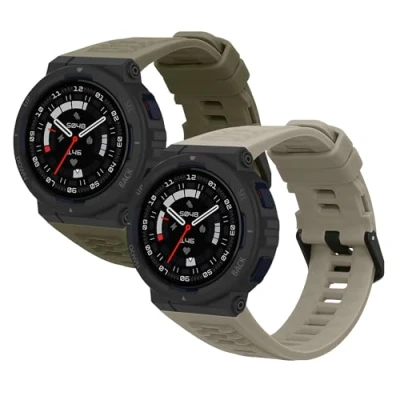 Abbildung von kwmobile 2x Sportarmband kompatibel mit Amazfit Active Edge (A2212) Armband Fitnesstracker Band Set aus TPU Silikon