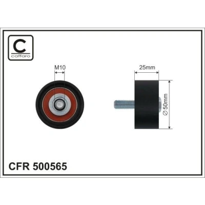 Abbildung von CAFFARO 500565 Umlenkrolle VOLKSWAGEN: Golf 7 Schrägheck, Sportsvan, AUDI: A3 Sportback, SKODA: Octavia 3 Combi