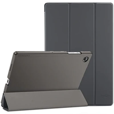 Abbildung von ProCase Hülle für Galaxy Tab A8 10.5(SM X200/ X205) 2022 Dreifach Falt Klapp Schutzhülle Case Ultra Dünn Leicht Ständer Schale Smart Cover mit Translucent Frosted Rückhülle (Grau)