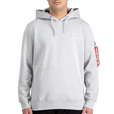 Abbildung von Alpha Industries BACK Hoody Kapuzenpullover, Herren, Größe: XS, Pastel grey