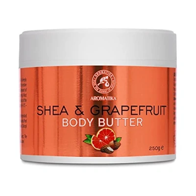 Abbildung von Shea &amp; Grapefruit Körperbutter 250g Karité und Grapefruitöl Bodybutter Natürliche Feuchtigkeitscreme Sheabutter für Trockene Haut Hautpflege Körper Butter aus Natürlichen Zutaten