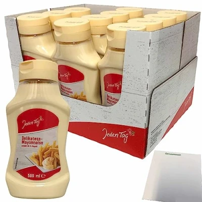Abbildung von Jeden Tag Delikatess Mayonnaise 80 % 12er VPE (12x500 ml Flasche) + usy Block